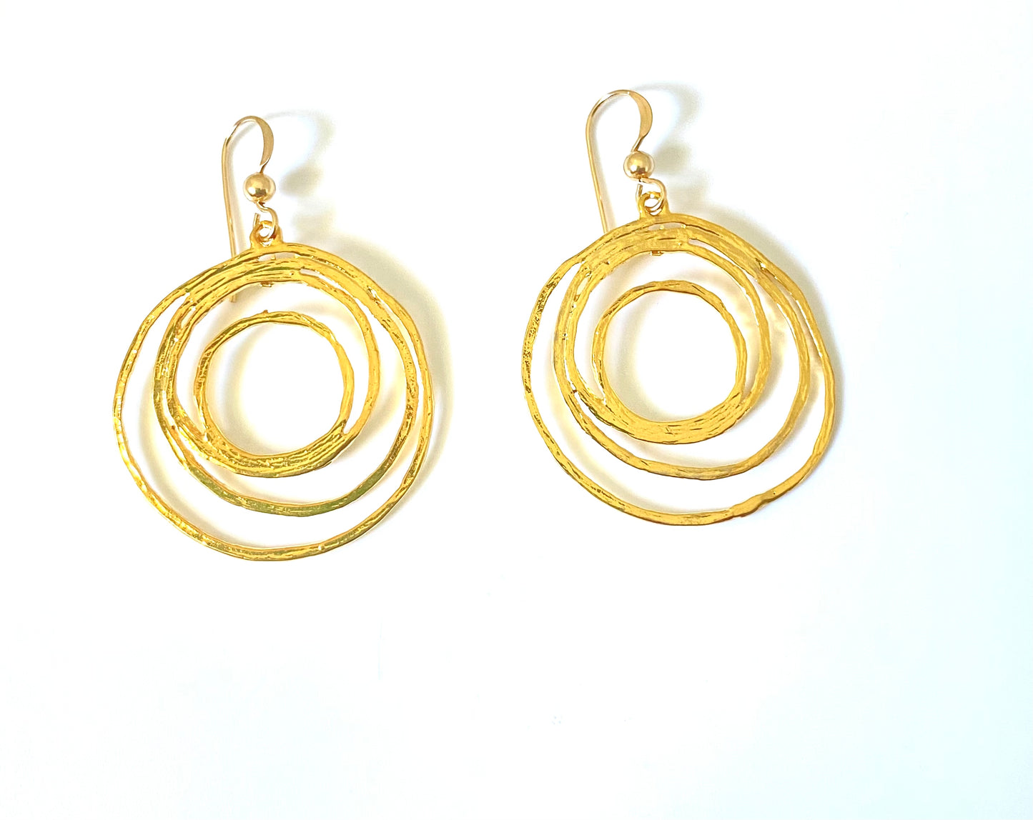 Multi circle hoops Matte Gold