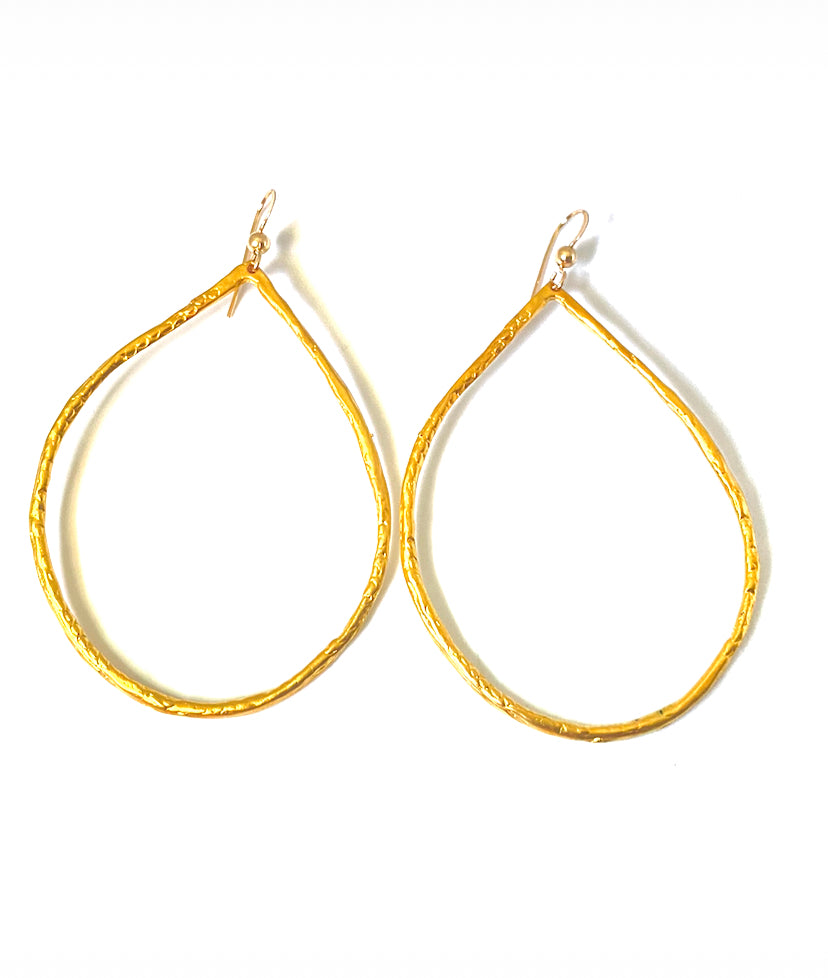 Matte Gold Teardrop Earrings