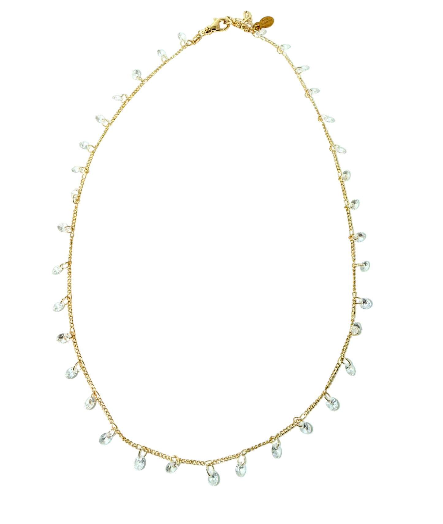 Round Diamond Cut Crystal Layering Necklace