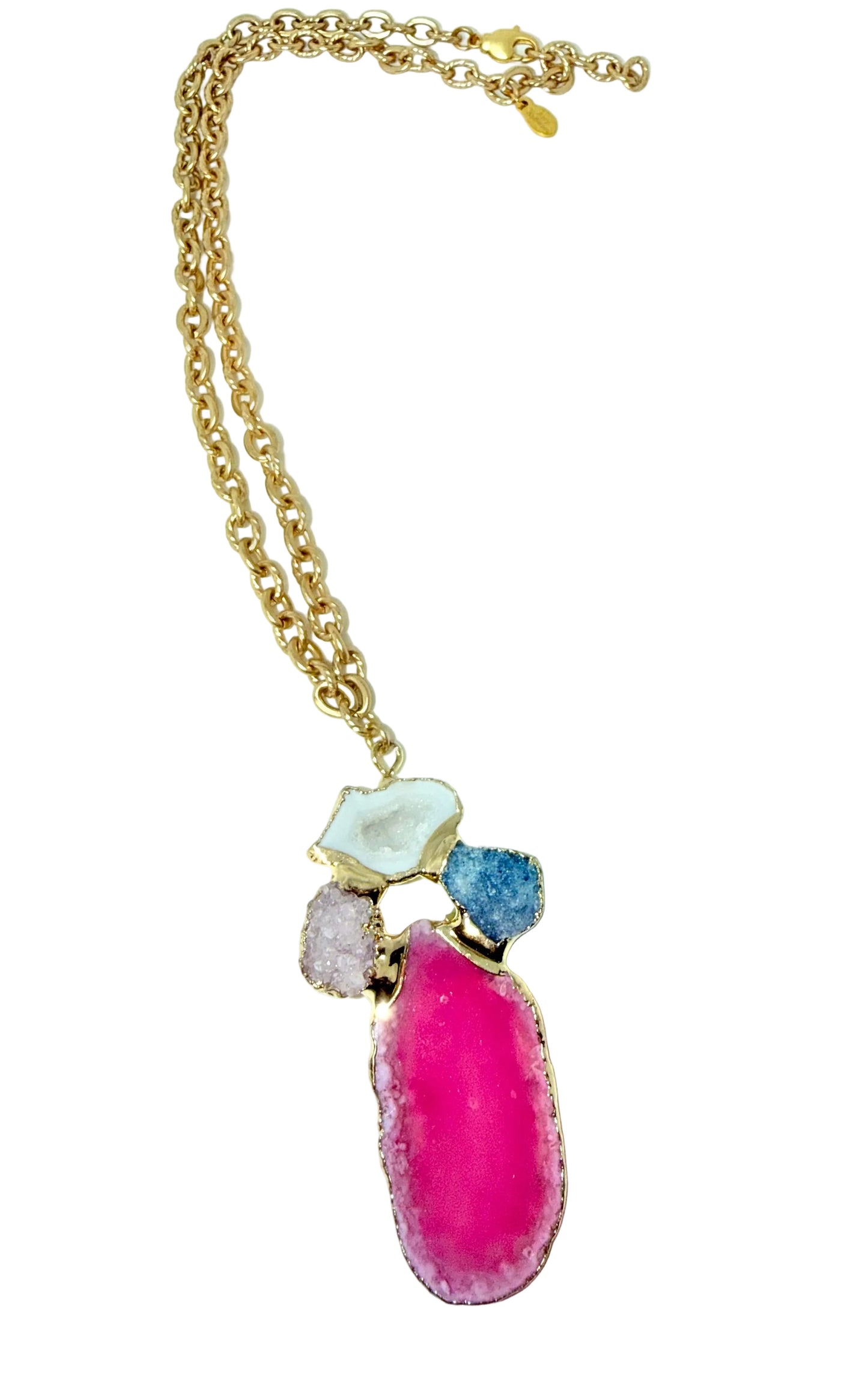 Large Druzy Stone Statement Necklace