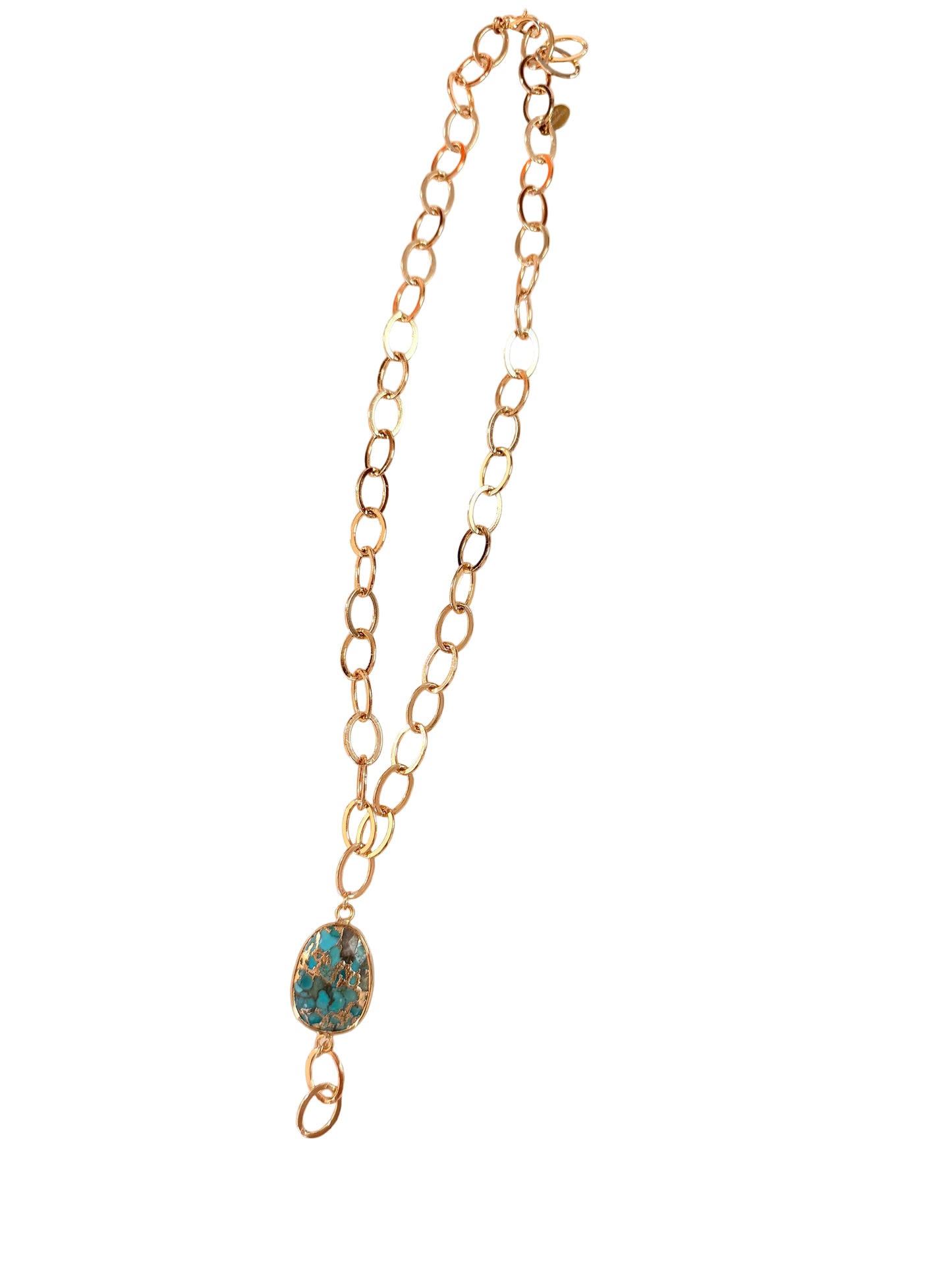 Marbled Gold Turquoise Statement Necklace