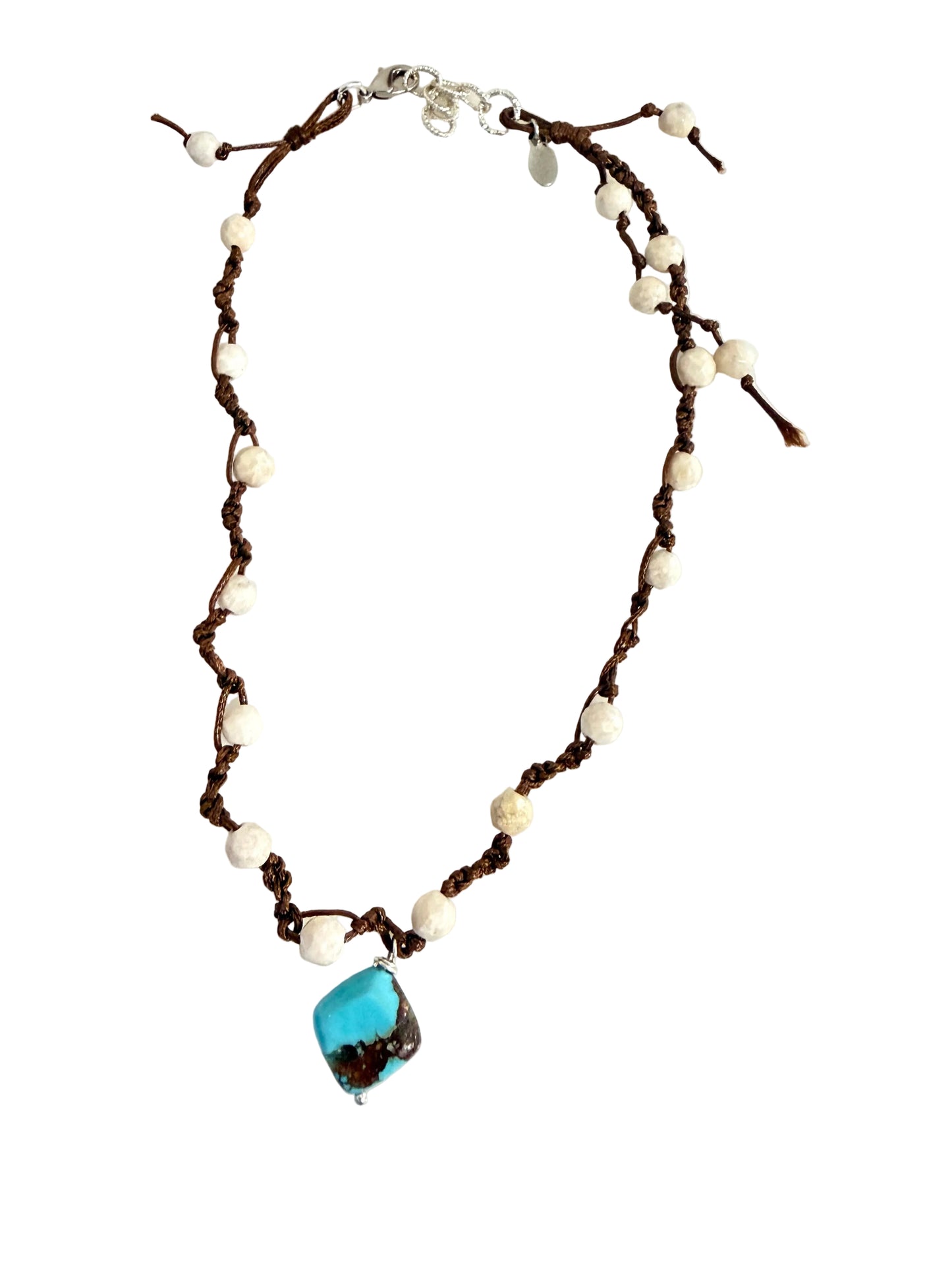 Riverstone, Turquoise Cord Necklace
