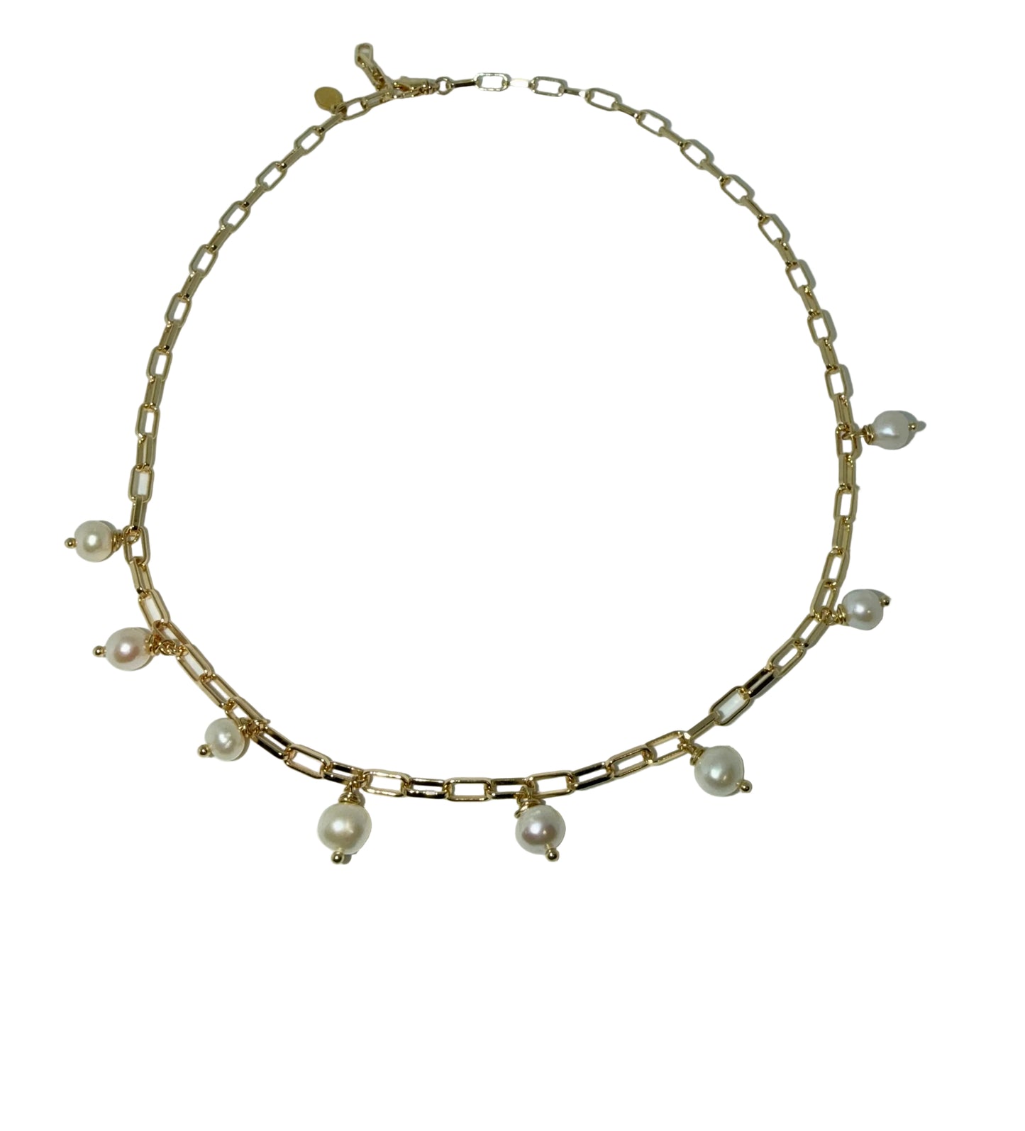 Pearl Paperclip Chain Necklace