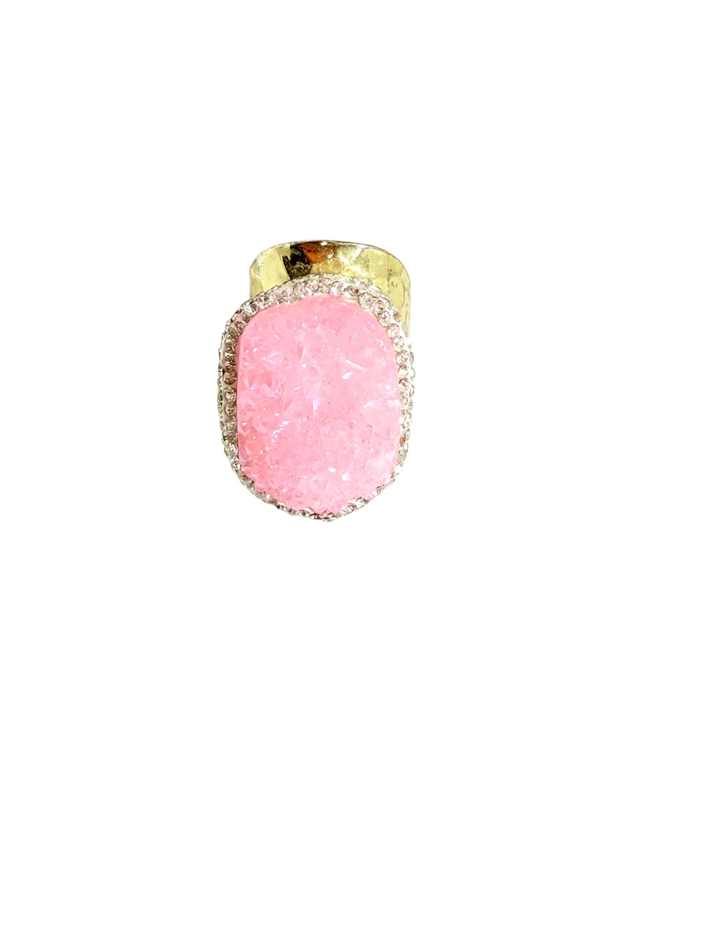 Gold Druzy Pink Stardust Druzy Ring
