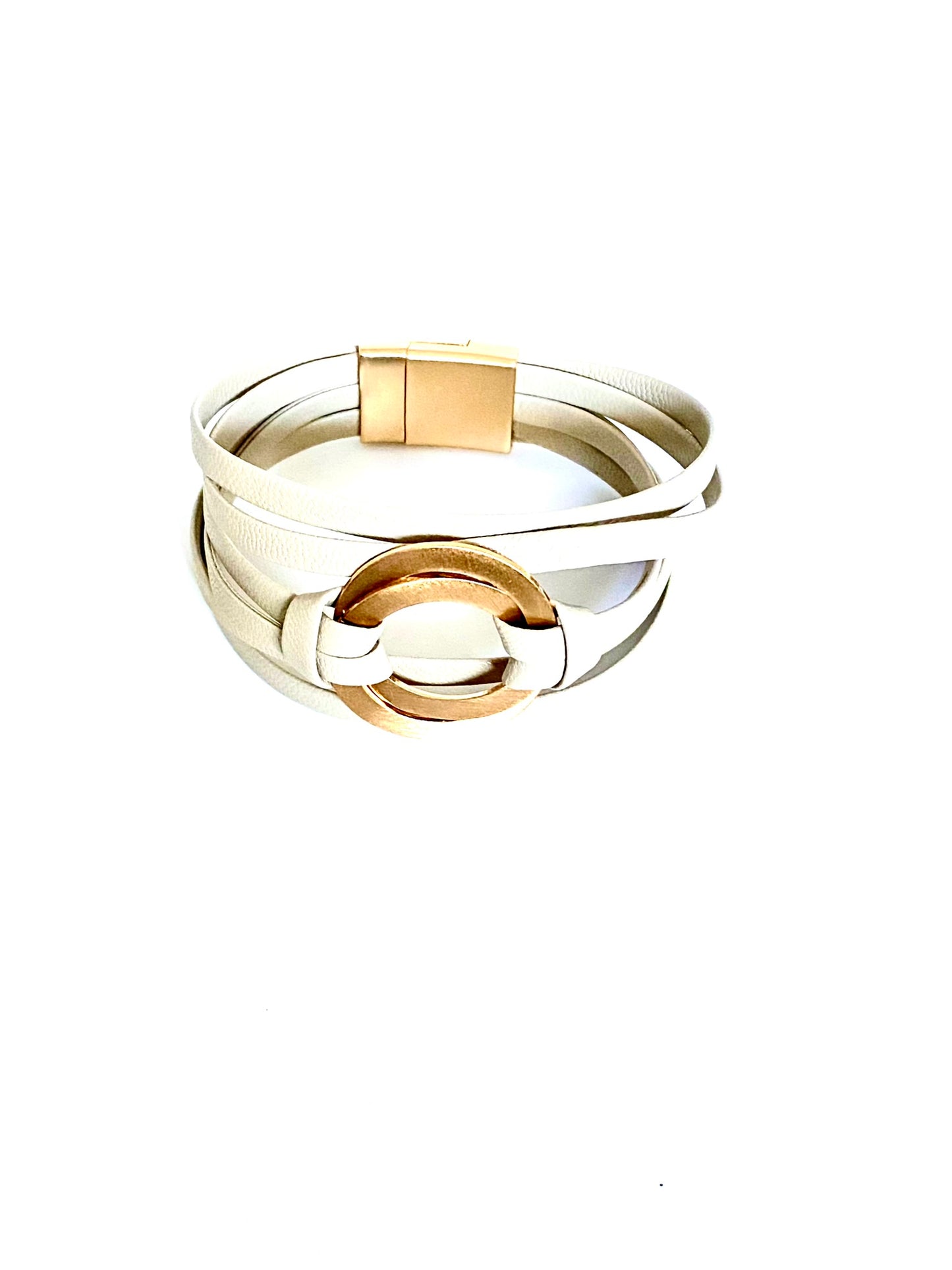 Leather Bracelets circle accent