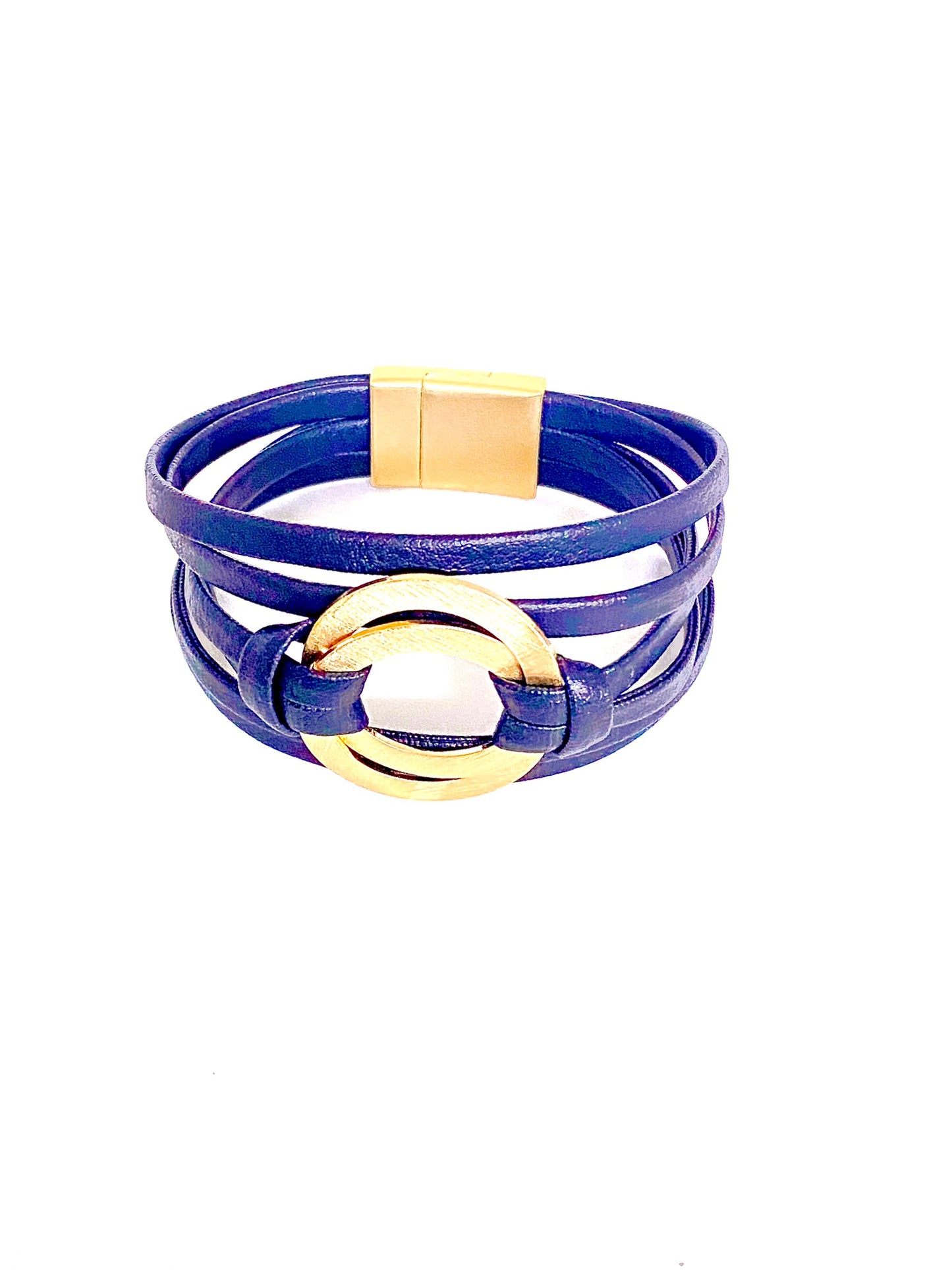 Leather Bracelets circle accent