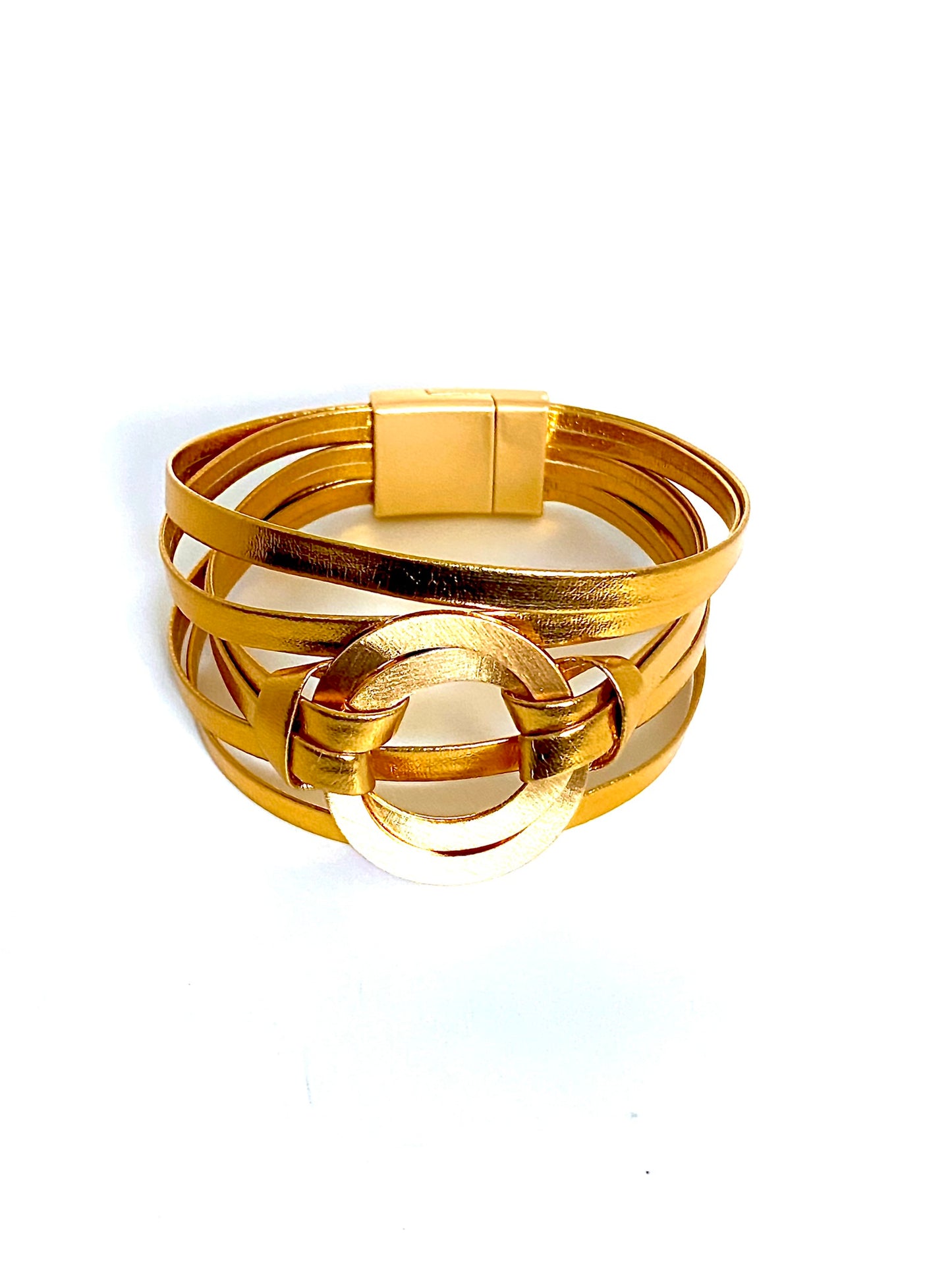 Leather Bracelets circle accent