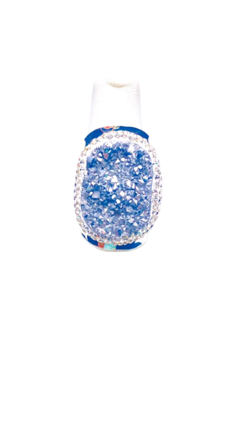 Silver & Silver Druzy Adjustable Ring