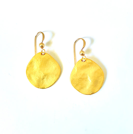 Matte Gold coin earring