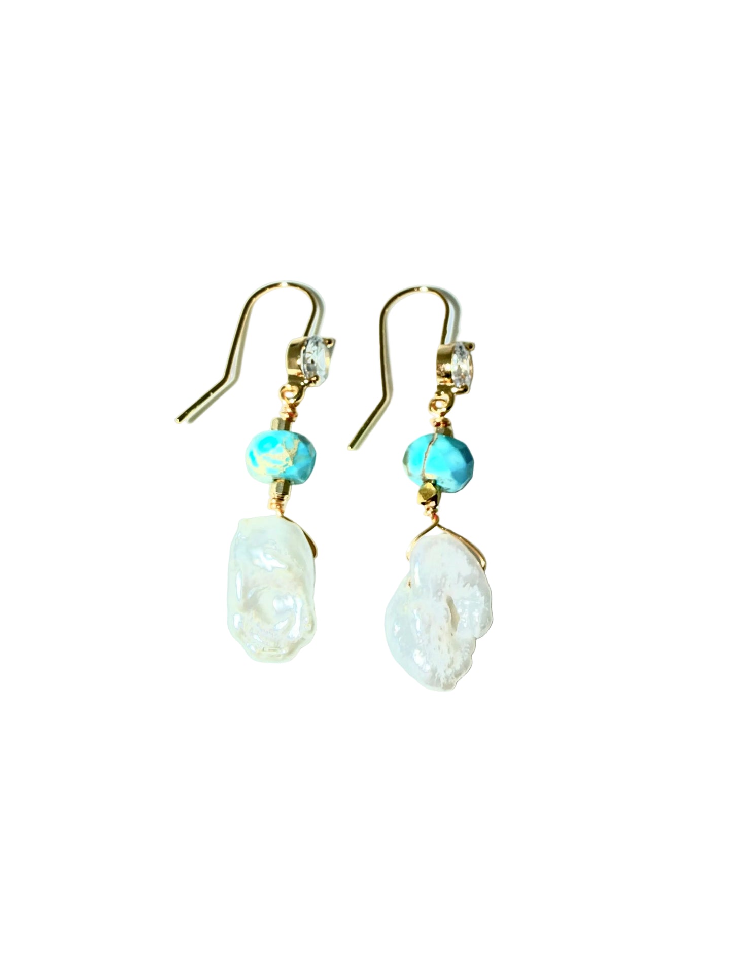 Turquoise Pearl Earrings