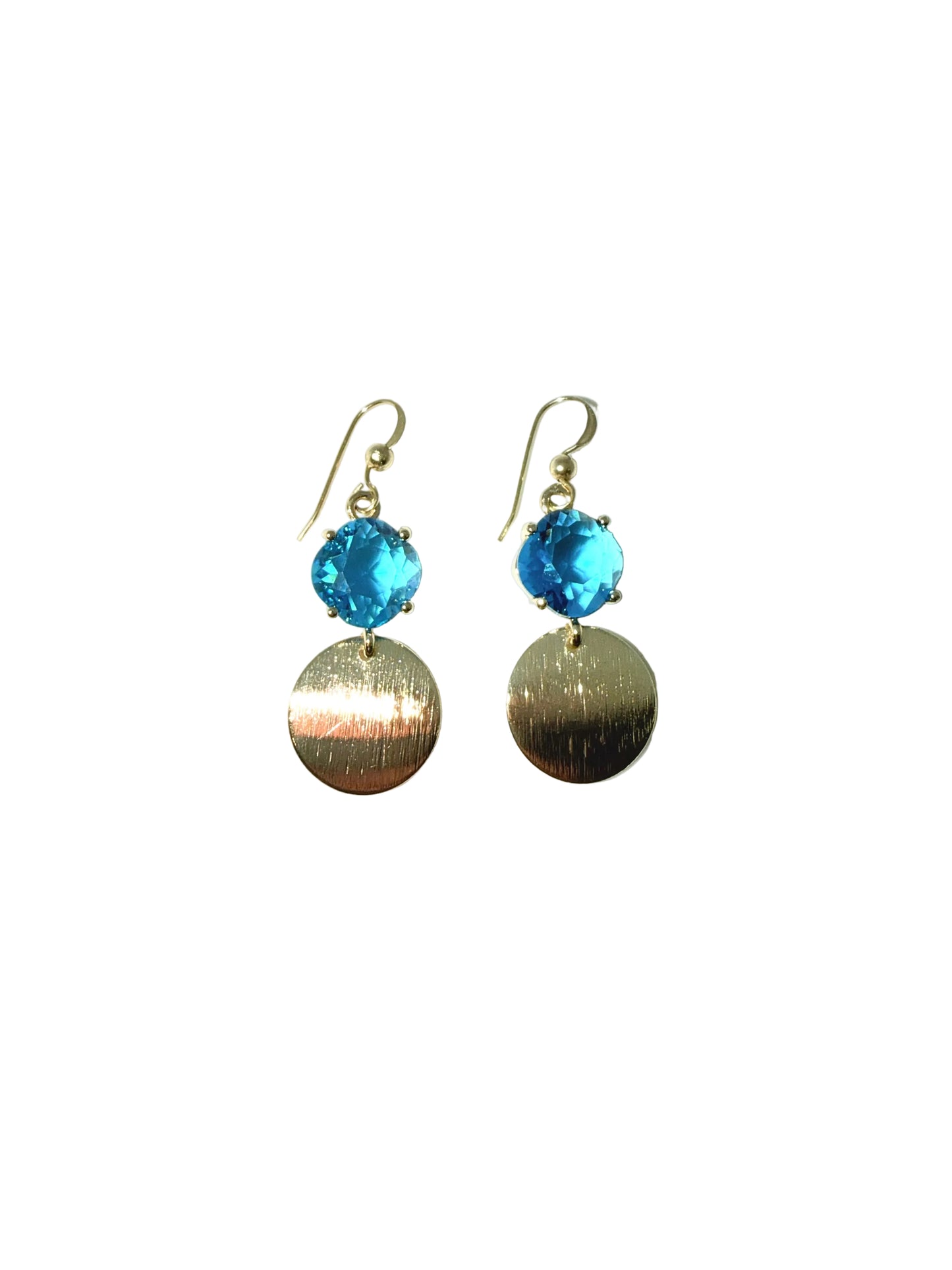 Sea Blue Gold Drop Earrings