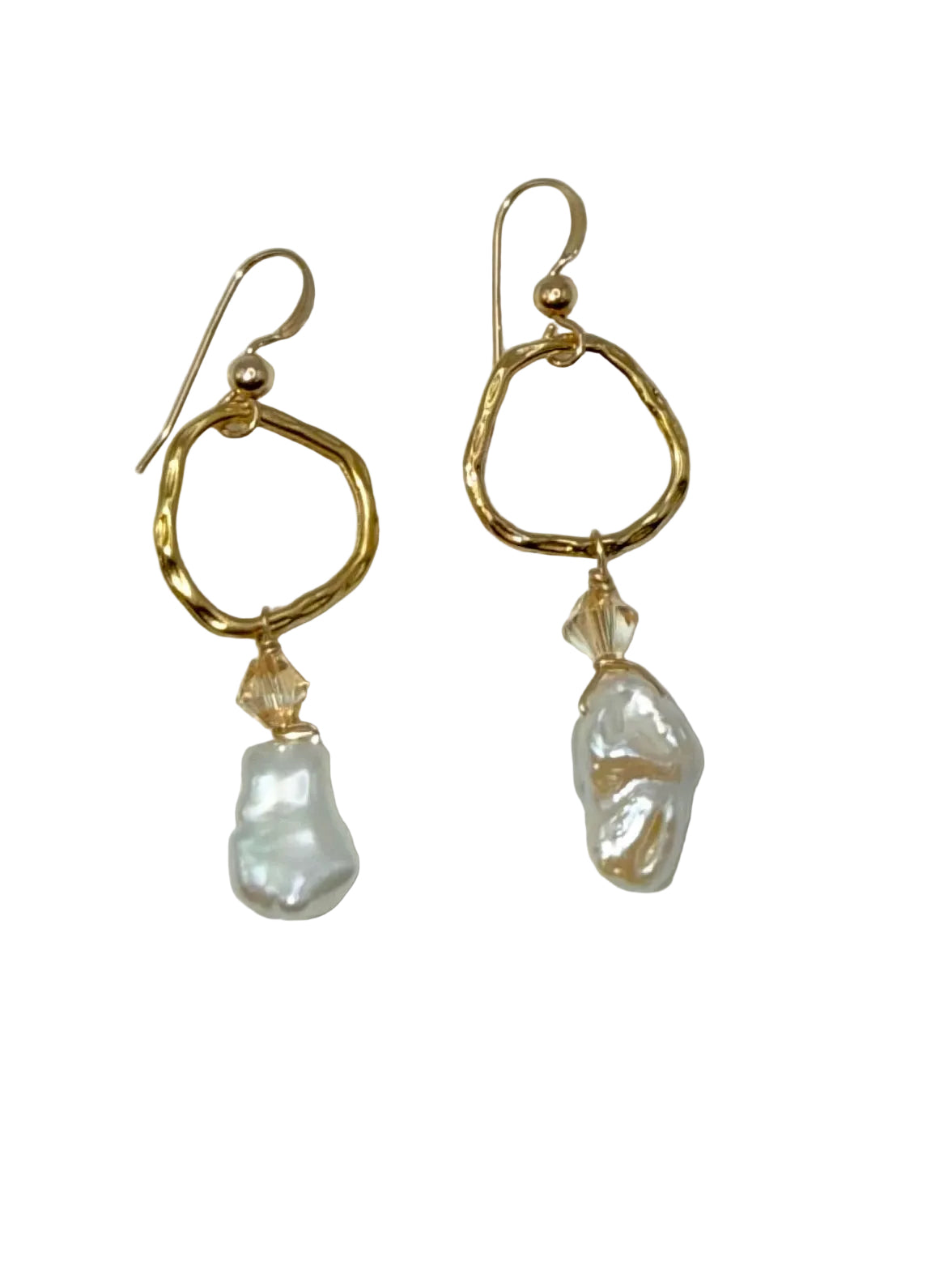 Pearl and Lt Champagne Swarovski Crystal