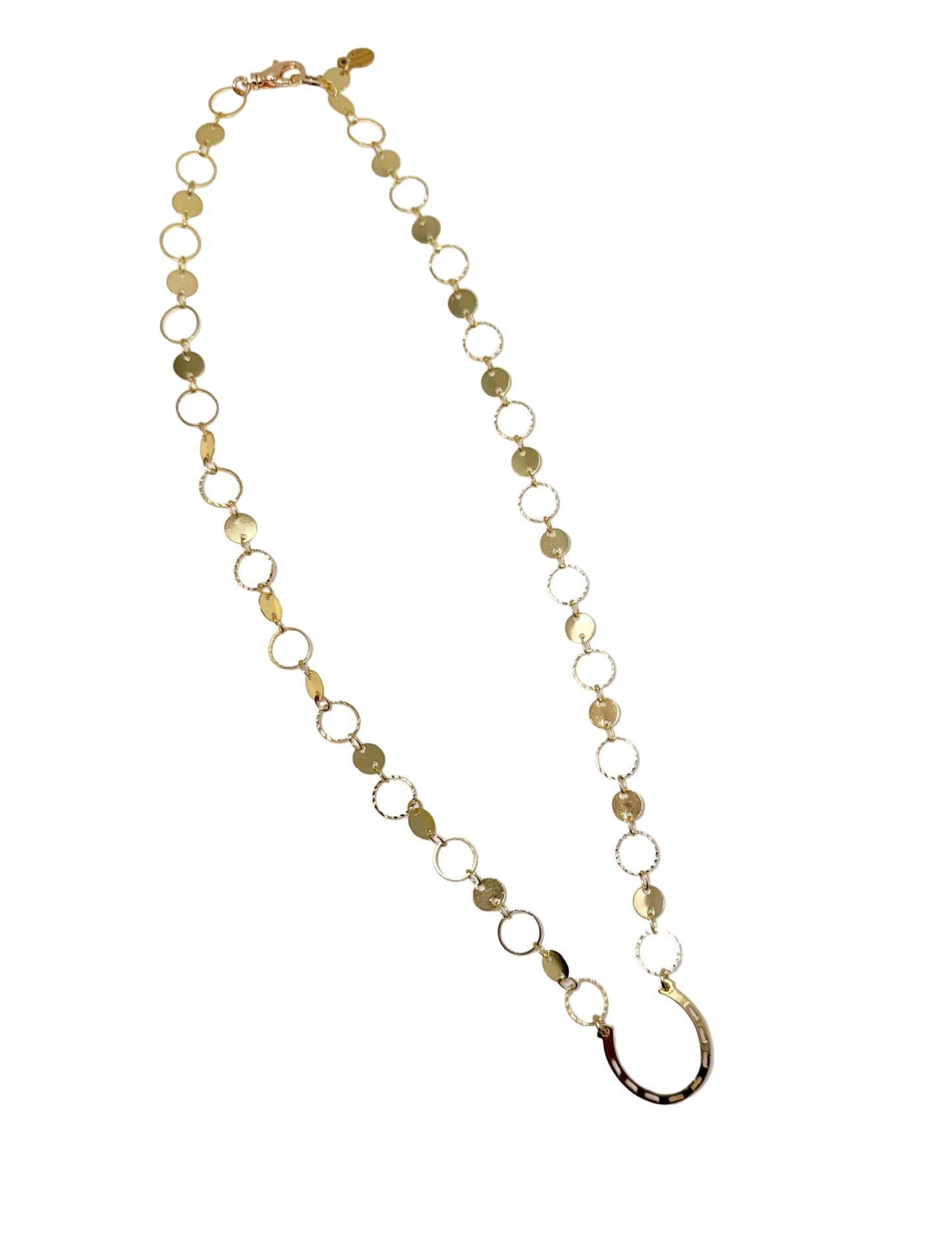 Gold Coin Horseshoe Charm