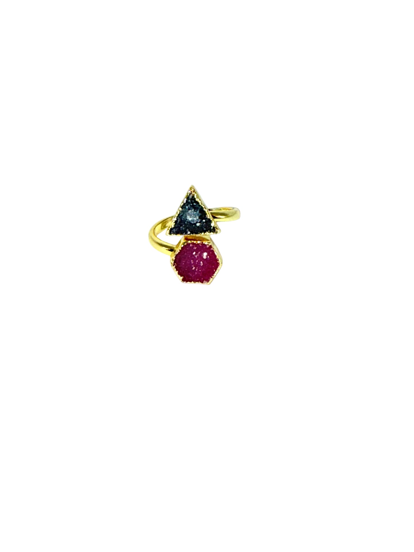 Double Druzy Gold Ring