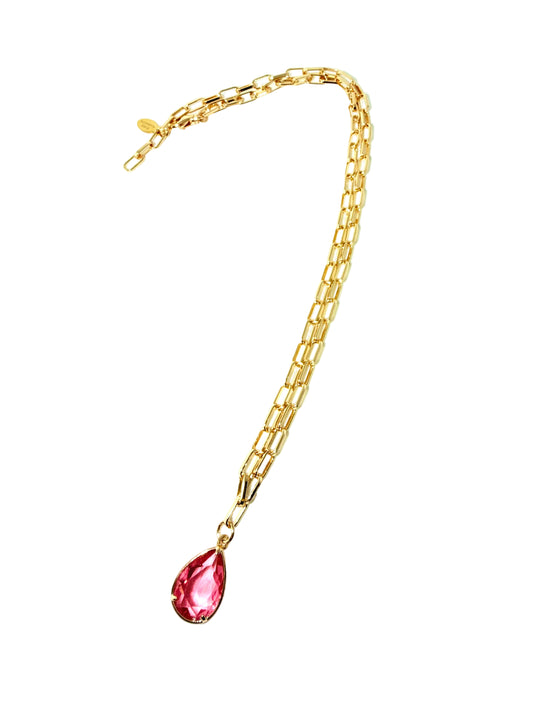 Coral teardrop pendent