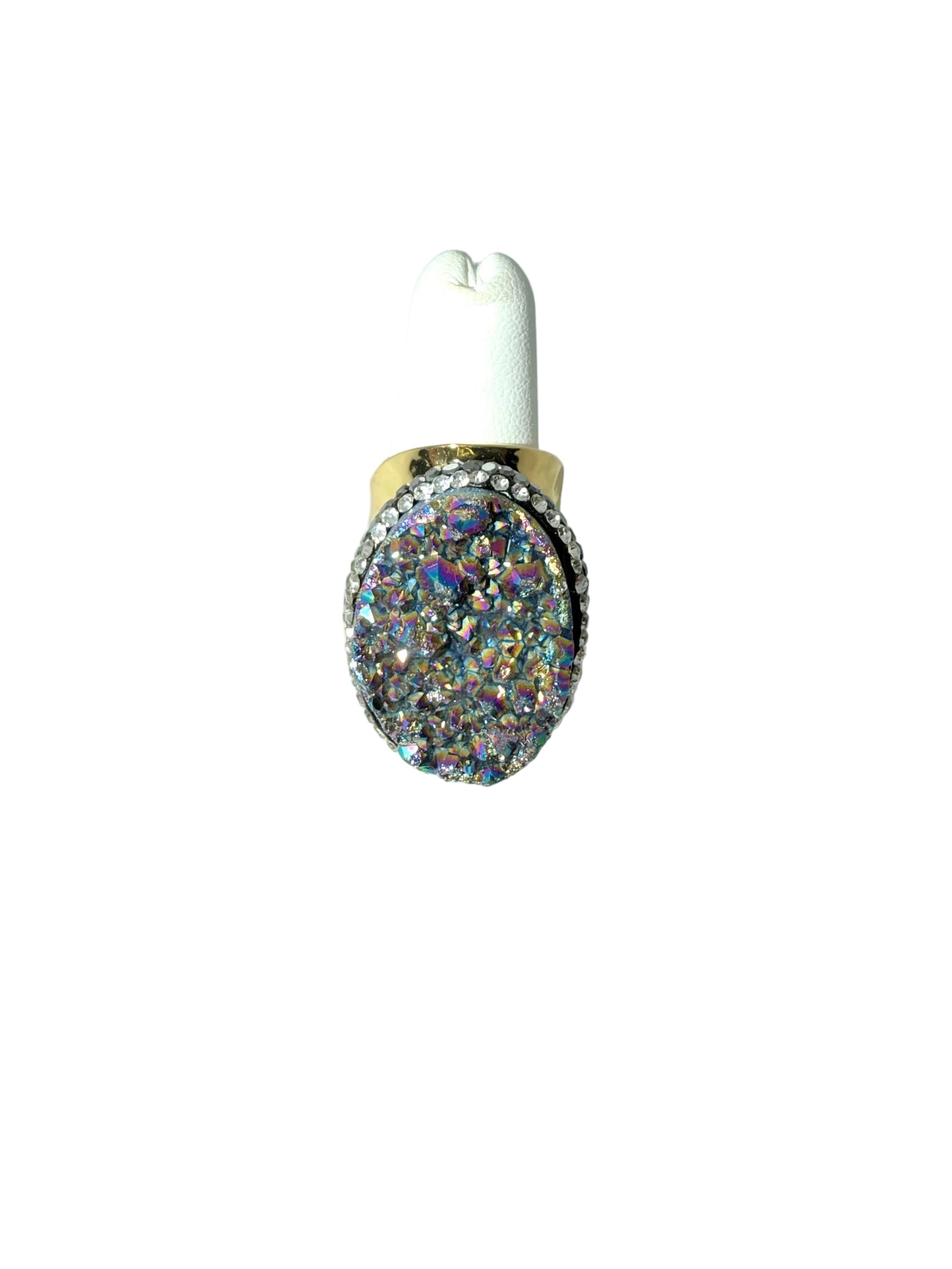 Rainbow Druzy Ring