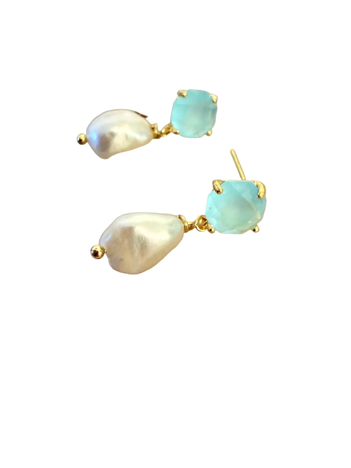 Aqua Pearl Earrings