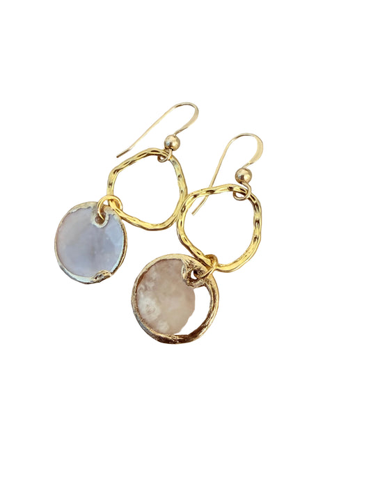 Simple Mother of Pearl Shell Earrings