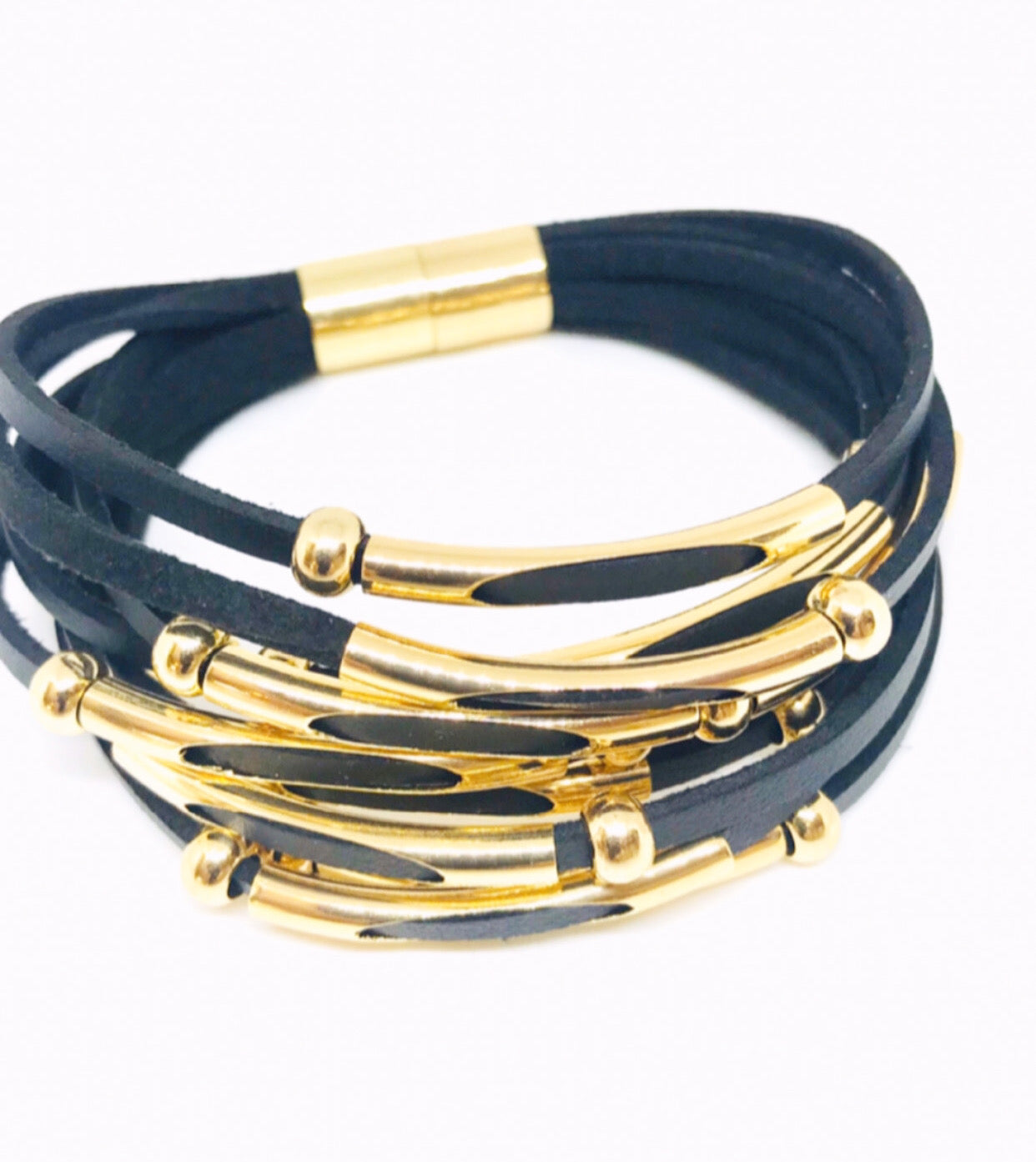 Multi strand Black Gold Bracelet